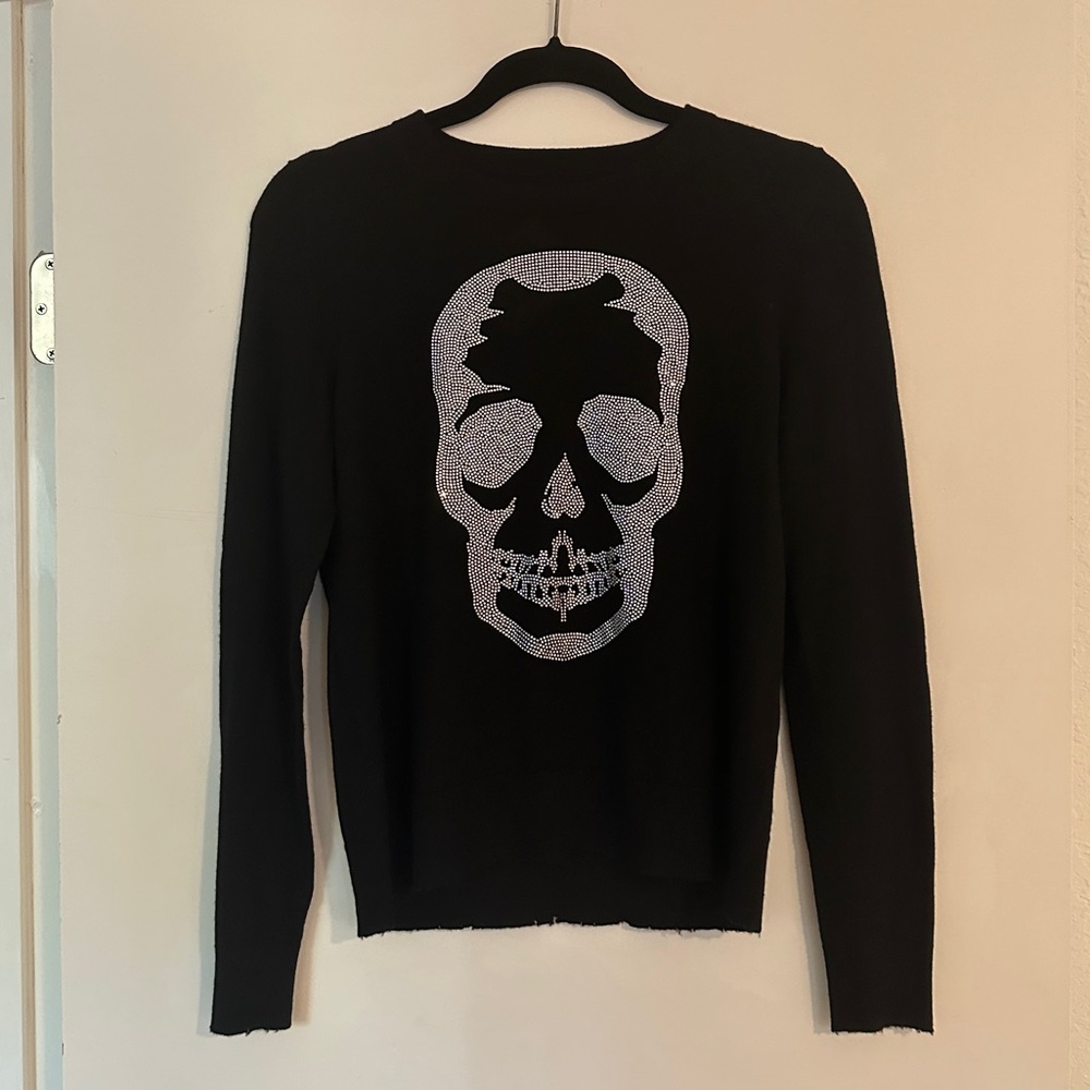 Zadig & Voltaire Black Cashmere Miss Bis Embellished Sweater NWT XS